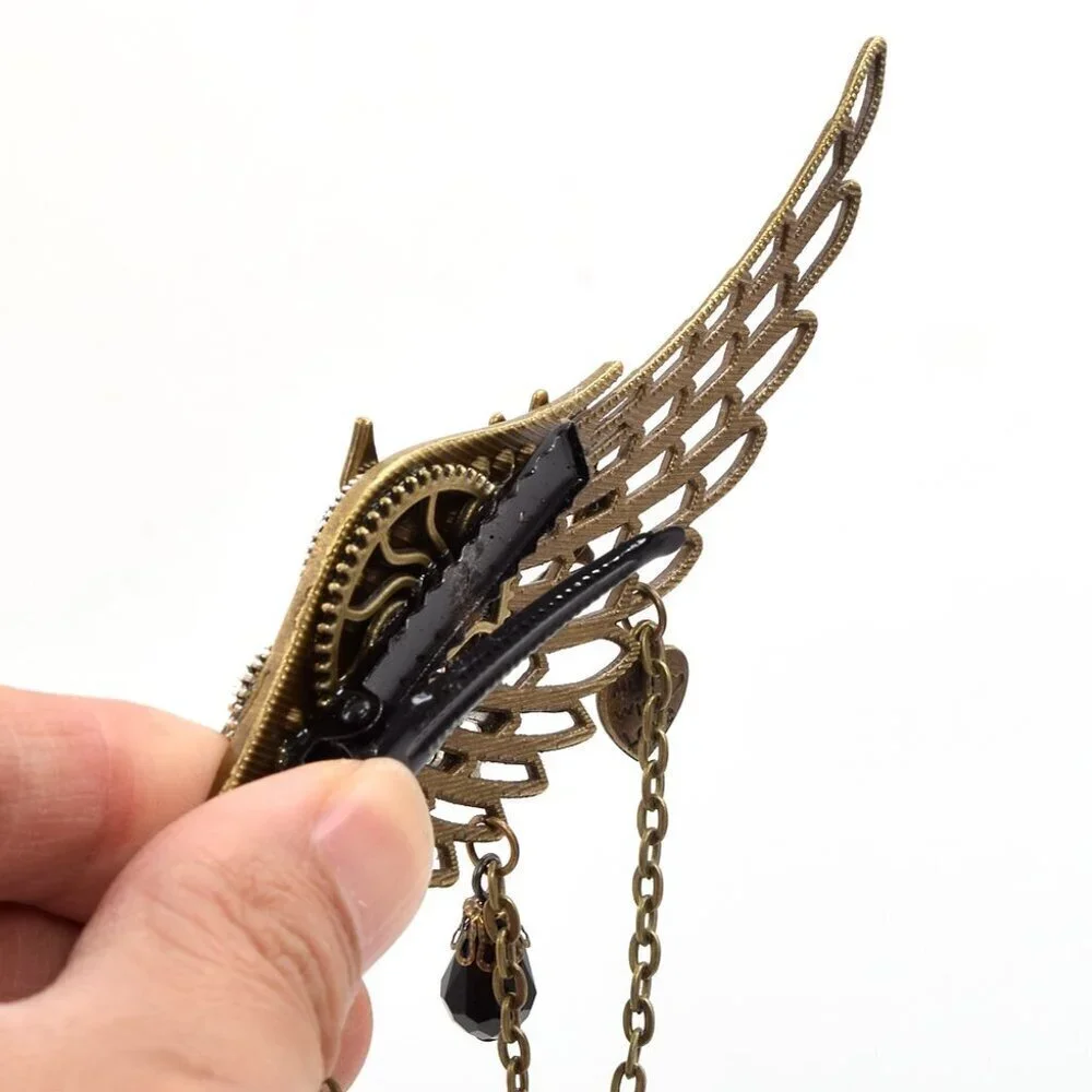 Vintage Steampunk Hair Clip Gear Decor Gothic Unisex One Size